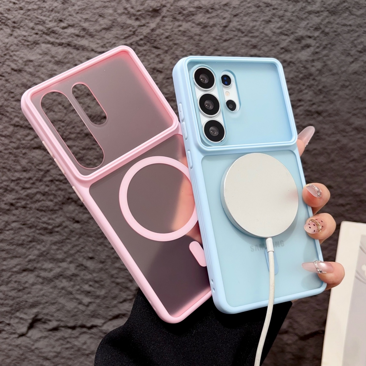 Magsafe Wireless Charger - Coque de téléphone magnétique rigide transparente