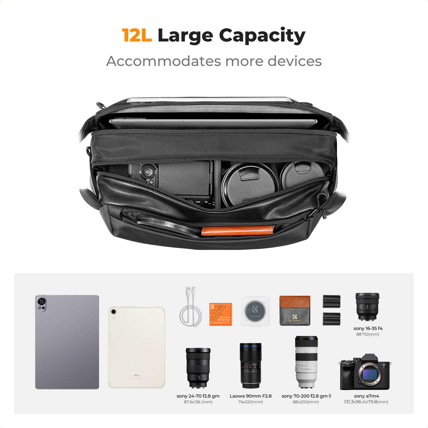 K&F CONCEPT – sac à bandoulièr - Phone Accessories For Photography avis et prix