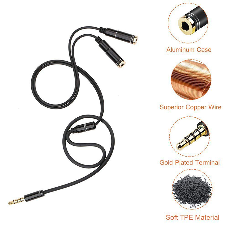 3.5mm micro Y séparateur Audio - Earphone Splitter Jack avis et prix